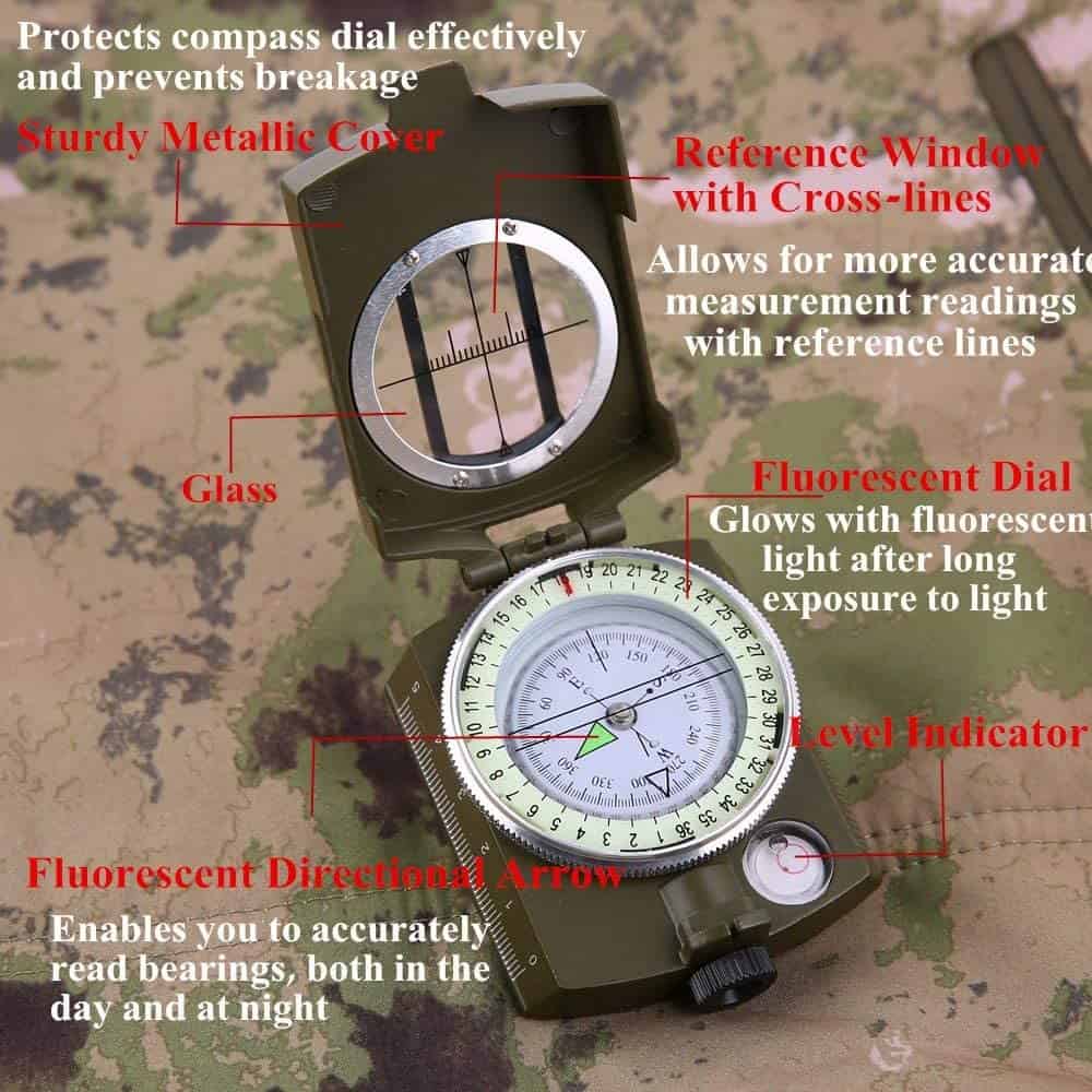 Sportneer Military Lensatic Sighting Compass